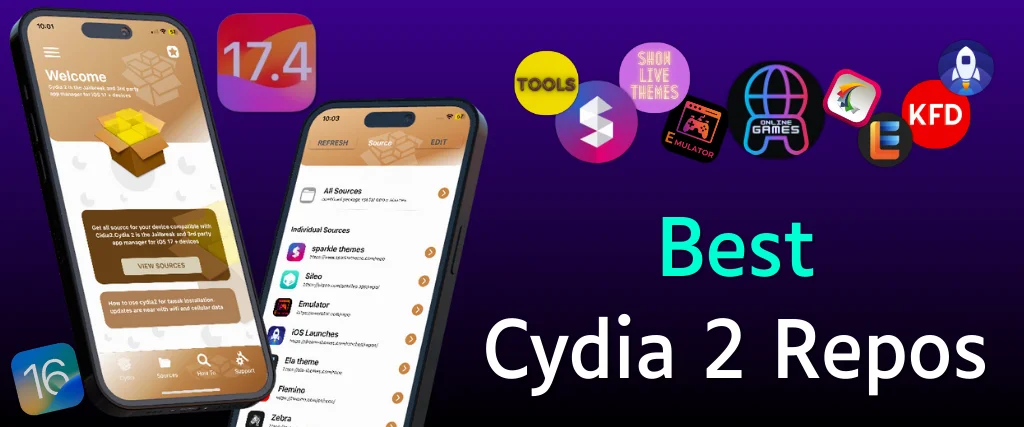 Cydia 2 repos for iOS 16 - iOS 17.4 Beta