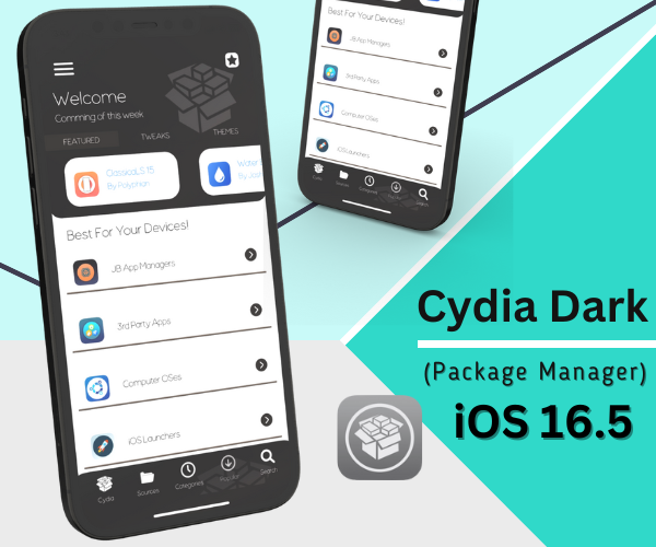 Cydia Dark Package Manager for iOS iOS 16.5.1 / 16.5