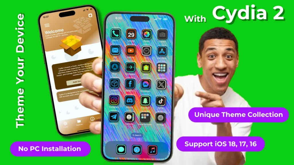 Cydia 2 for iPhone Theming - iOS 18 to iOS 16