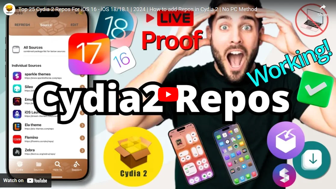 cydia 2 repos 2024 (video guide)