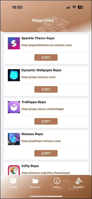 Cydia 2 repo list