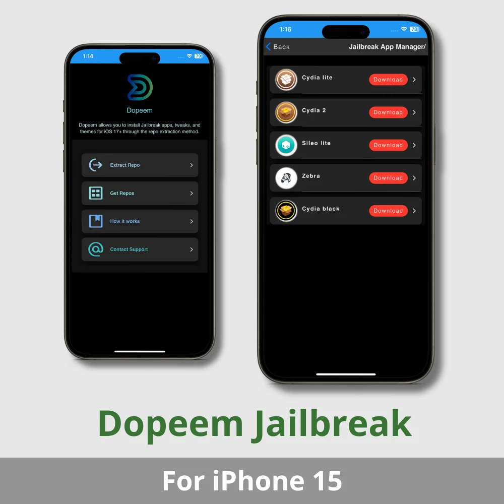 Dopeem jailbreak for iPhone 15 