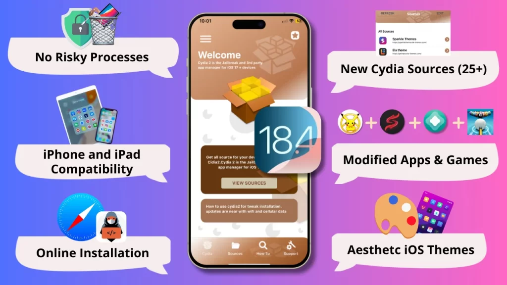 Cydia 2 features for iOS 18.4 and iPadOS 18.4 beta.