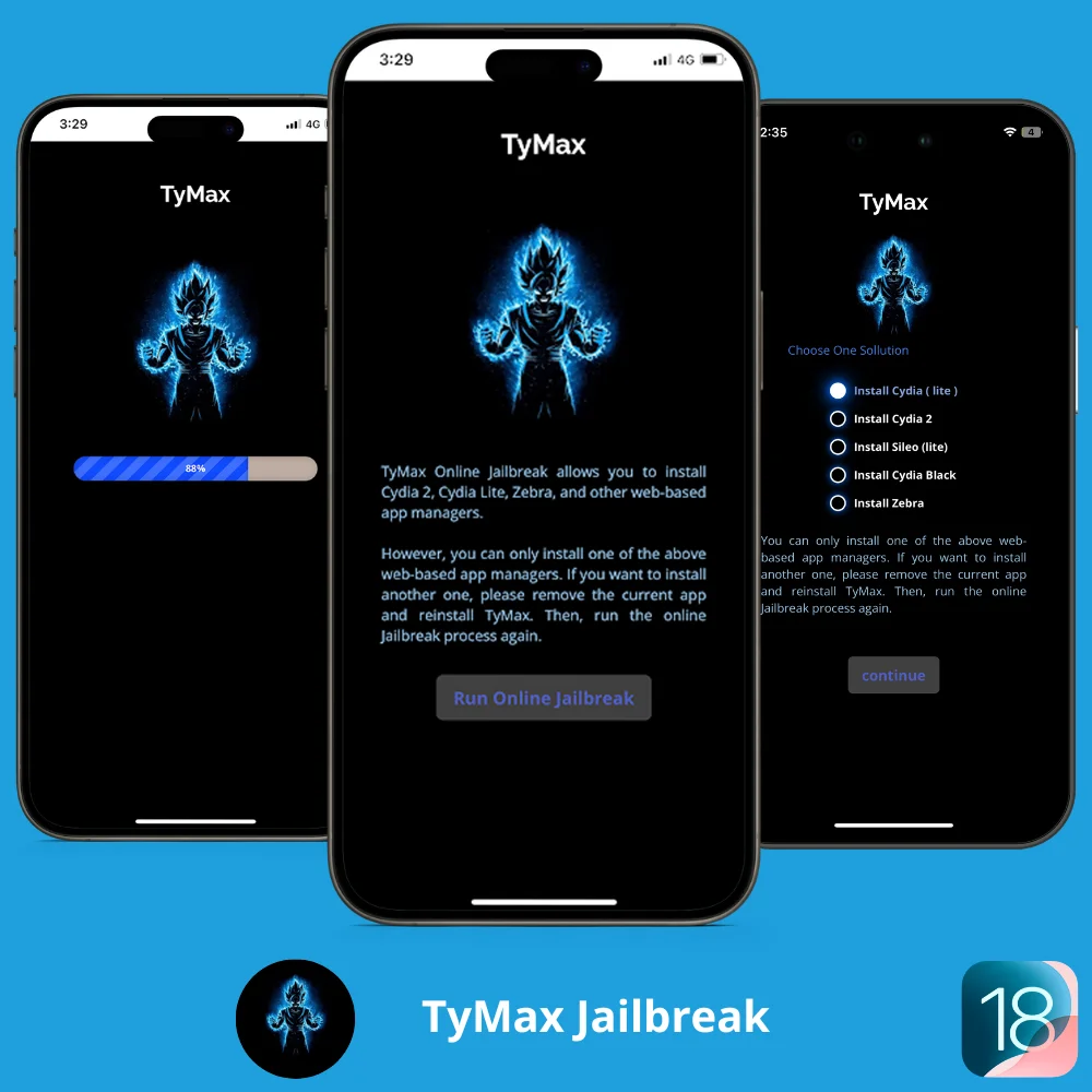 TyMax Jailbreak tool for iOS 18 and iOS 18.1.