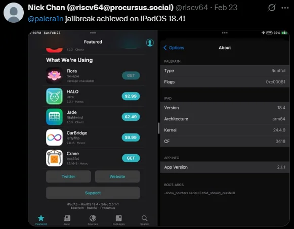 Palera1n jailbreak maximum compatibility