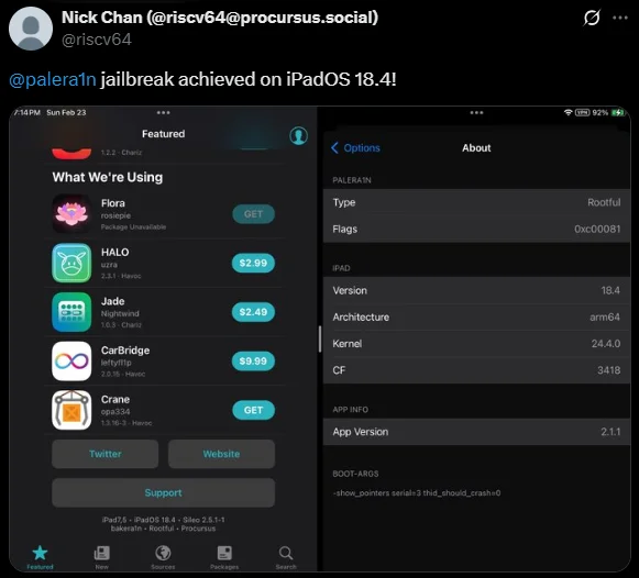 Palera1n Supports iPadOS 18.4 Jailbreak - Get Sileo & Zebra